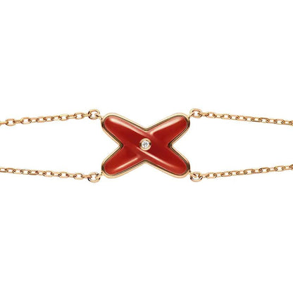 [Am jewelry]JEUX BRACELET CARNELIAN PINK GOLD 1 DIAMOND