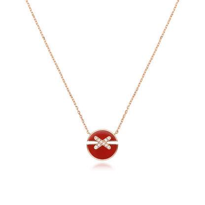 [Am jewelry]JEUX DE ROSE GOLD DIAMOND NECKLACE