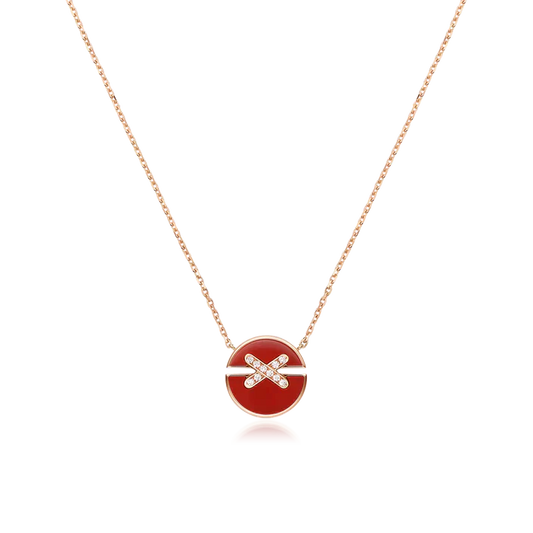 [Am jewelry]JEUX DE ROSE GOLD DIAMOND NECKLACE