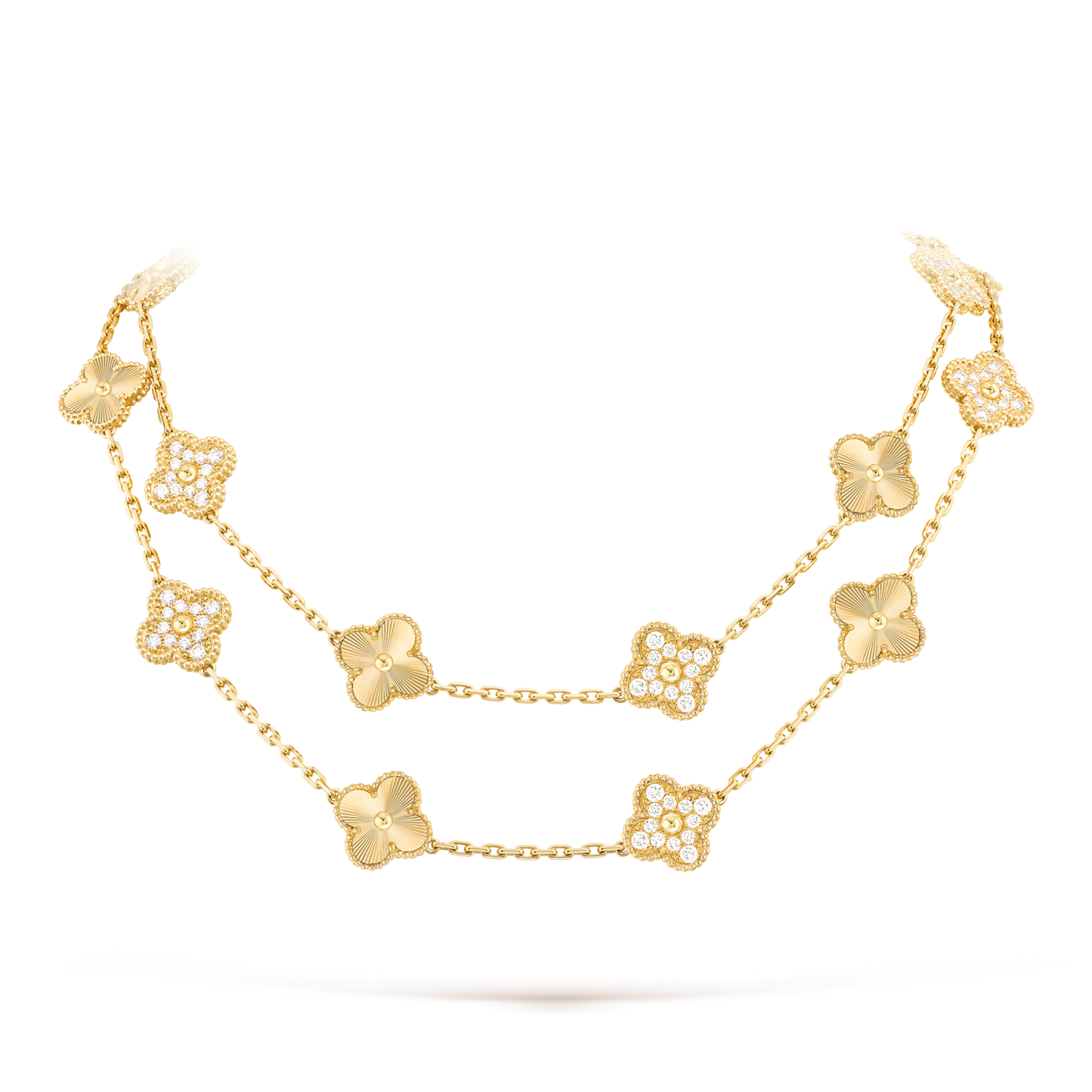 [Am jewelry]CLOVER 20 MOTIFS LASER DIAMOND NECKLACE