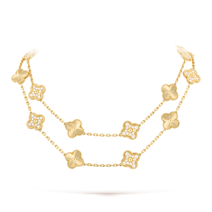 [Am jewelry]CLOVER 20 MOTIFS LASER DIAMOND NECKLACE