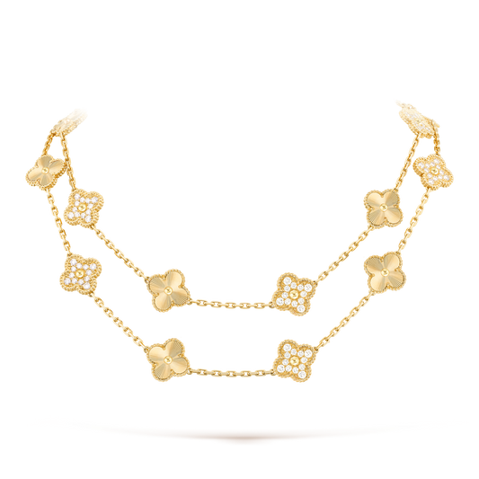 [Am jewelry]CLOVER 20 MOTIFS LASER DIAMOND NECKLACE