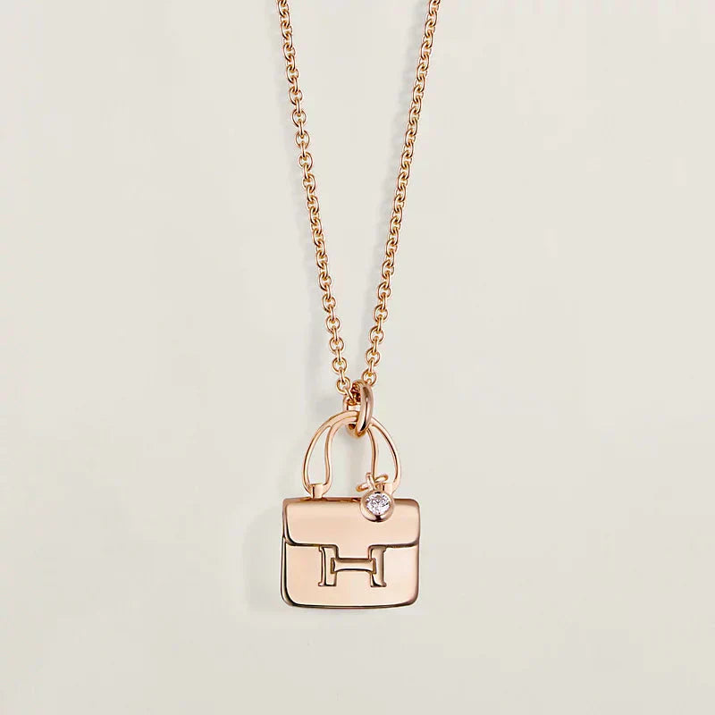 [Am jewelry]AMULETTE PEDANT ROSE GOLD NECKLACE