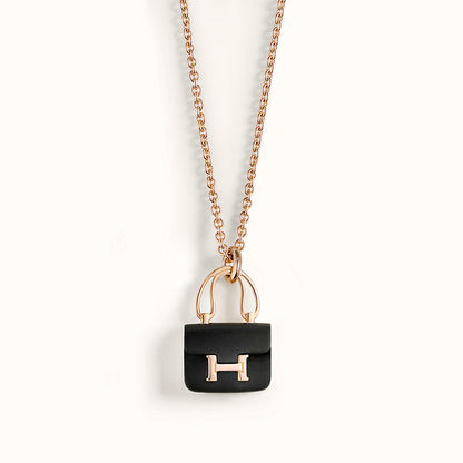 [Am jewelry]CONSTANCE BLACK PEDANT PINK GOLD NECKLACE