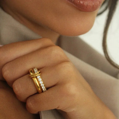 [AM Jewels]Alison Stacked Diamond Ring