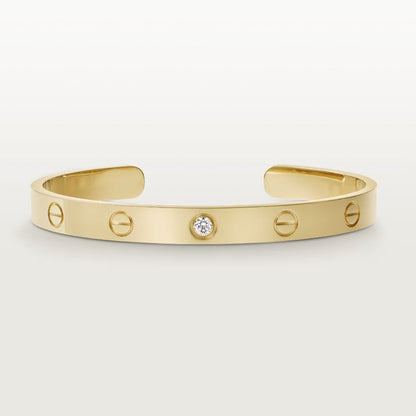 [Am jewelry]LOVE BRACELET 6.1MM 1 DIAMOND OPEN CUFF