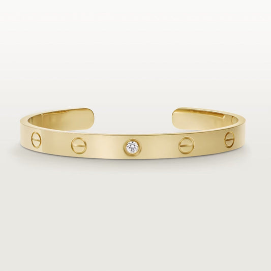 [Am jewelry]LOVE BRACELET 6.1MM 1 DIAMOND OPEN CUFF