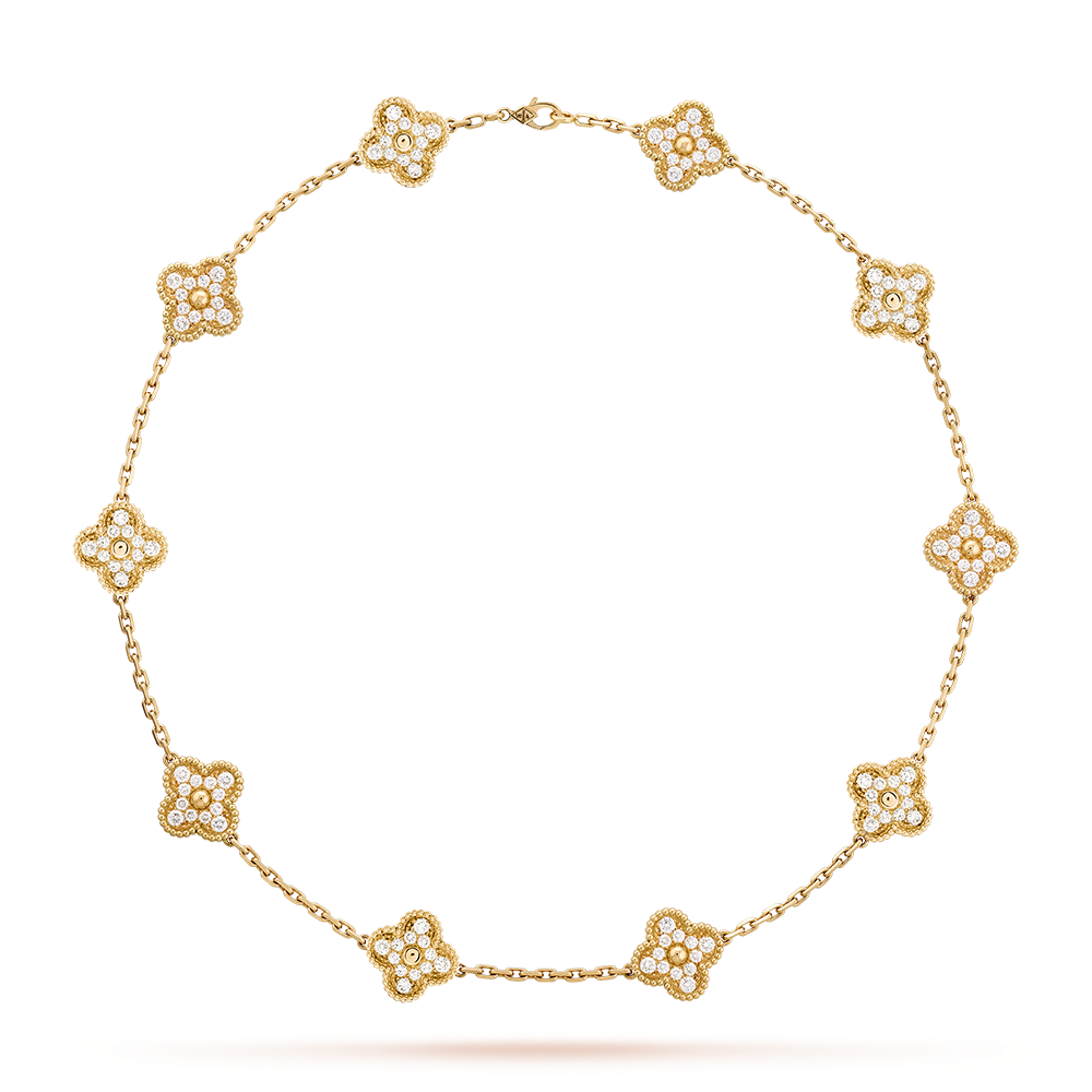 [Am jewelry]CLOVER 10 MOTIFS DIAMOND NECKLACE