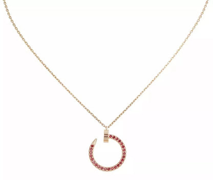 [Am jewelry]JUSTE NECKLACE GOLD RED DIAMONDS