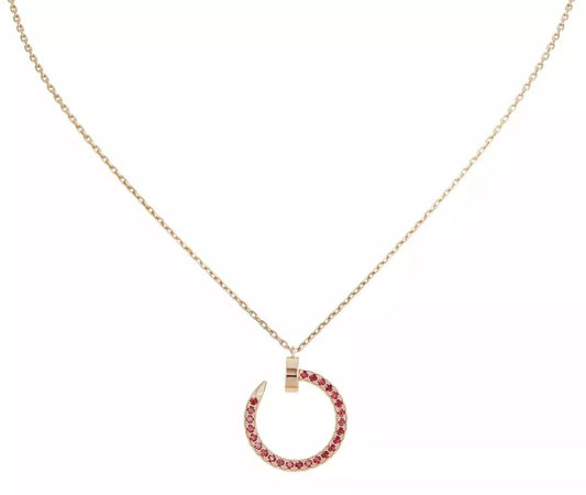 [Am jewelry]JUSTE NECKLACE GOLD RED DIAMONDS