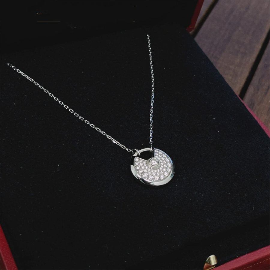 [Am jewelry]AMULETTE SILVER FULL DIAMOND NECKLACE