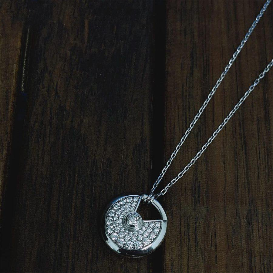 [Am jewelry]AMULETTE SILVER FULL DIAMOND NECKLACE