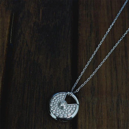 [Am jewelry]AMULETTE SILVER FULL DIAMOND NECKLACE