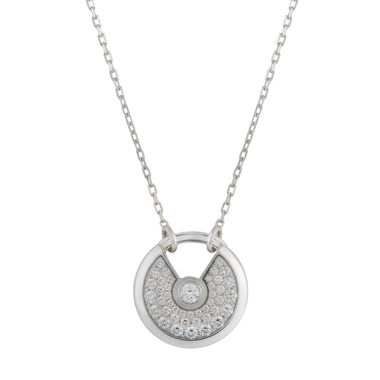 [Am jewelry]AMULETTE SILVER FULL DIAMOND NECKLACE