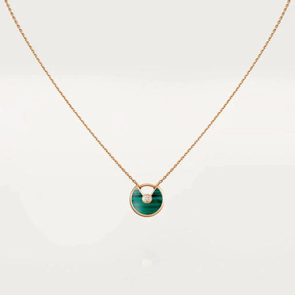 [Am jewelry]AMULETTE ROSE GOLD MALACHITE NECKLACE