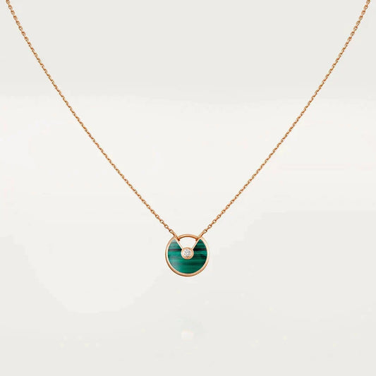 [Am jewelry]AMULETTE ROSE GOLD MALACHITE NECKLACE