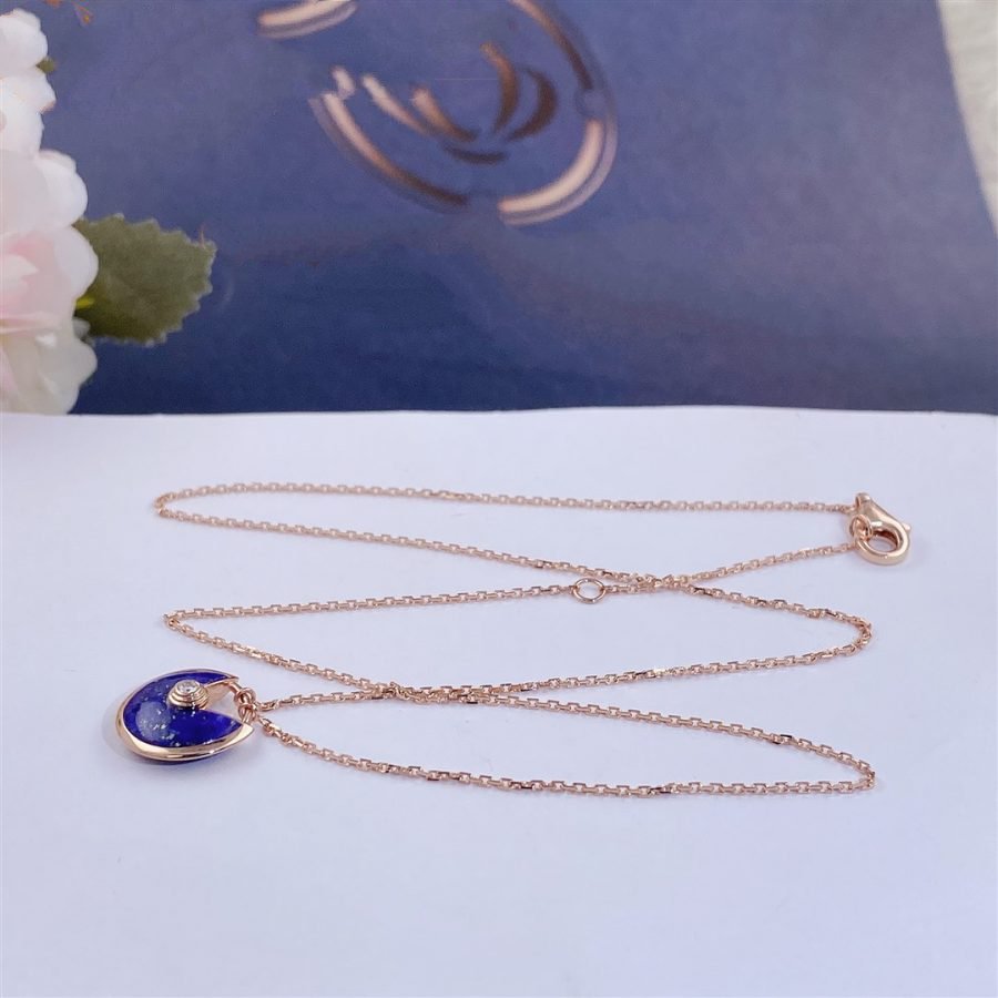 [Am jewelry]AMULETTE ROSE GOLD AGATE NECKLACE