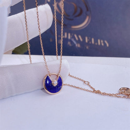 [Am jewelry]AMULETTE ROSE GOLD AGATE NECKLACE