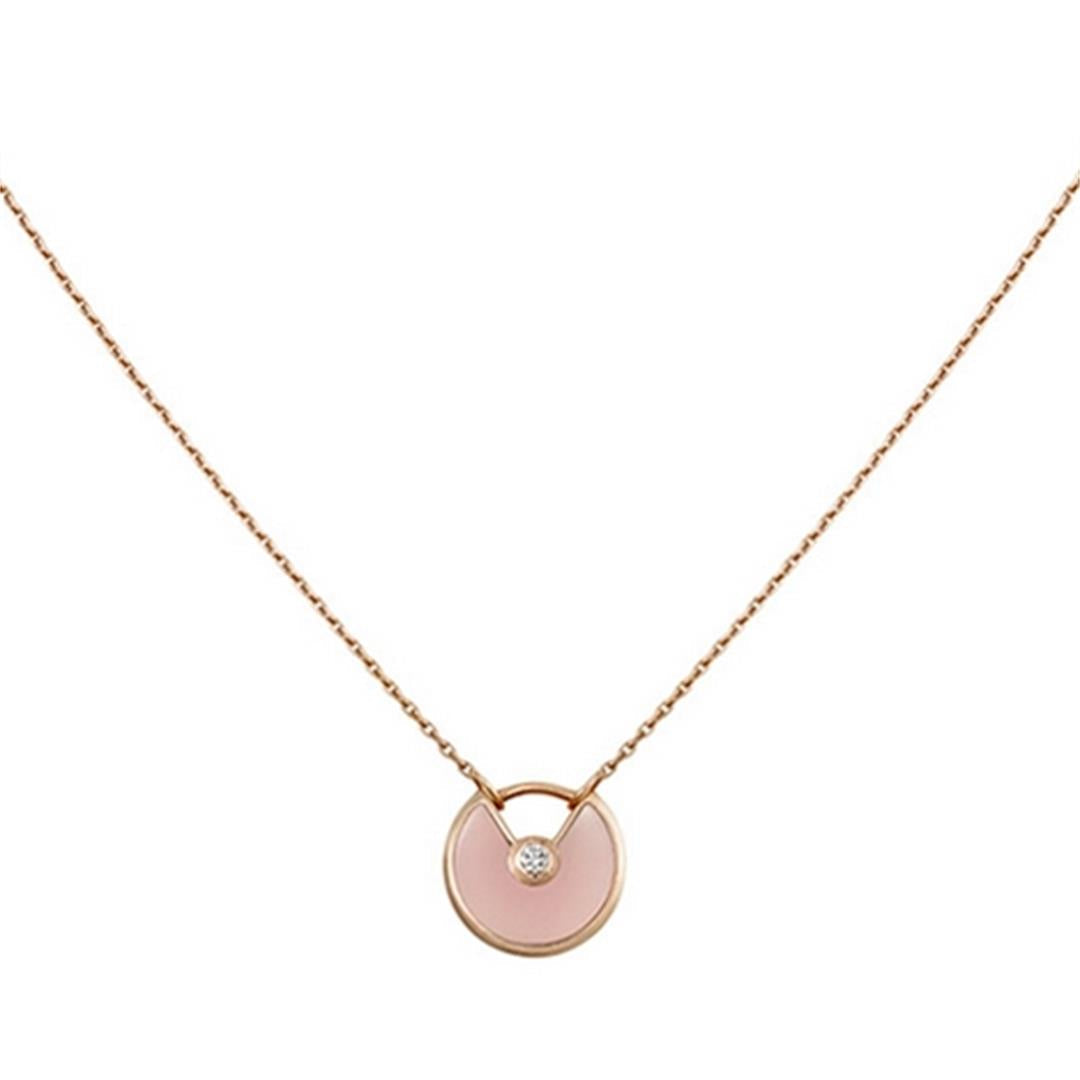 [Am jewelry]AMULETTE ROSE GOLD PINK MOP NECKLACE