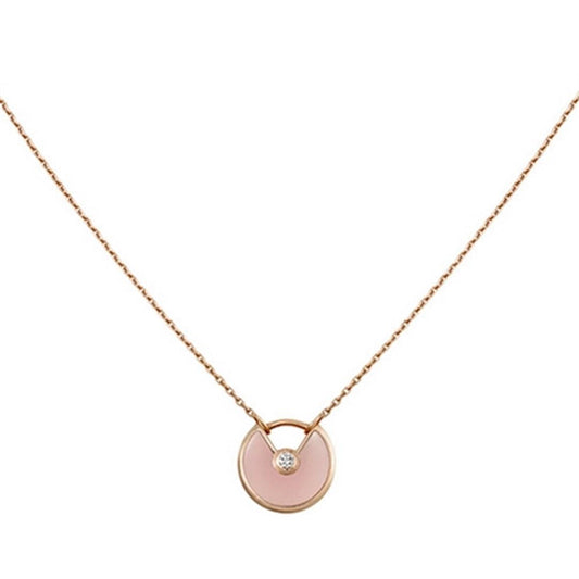 [Am jewelry]AMULETTE ROSE GOLD PINK MOP NECKLACE