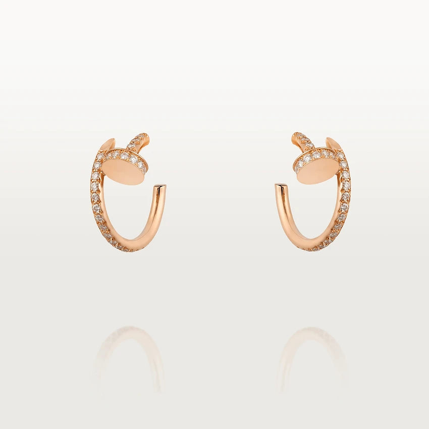 [Am jewelry]JUSTE EARRINGS 12.75MM PINK GOLD DIAMOND