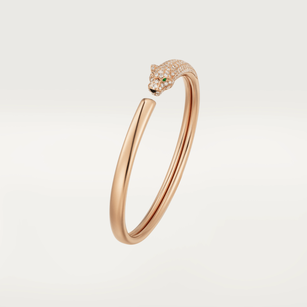 [Am jewelry]PANTHERE ROSE GOLD DIAMOND OPEN BRACELET