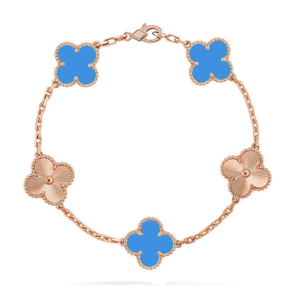 [Am jewelry] CLOVER 5 MOTIF BLUE AGATE BRACELET COLLECTION