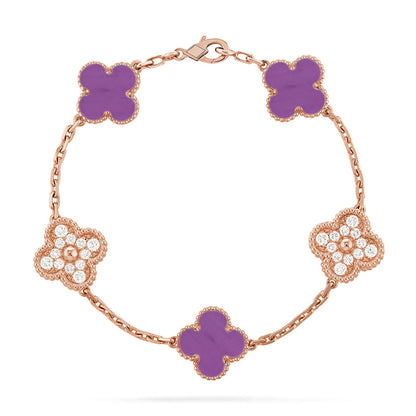 [Am jewelry] CLOVER 5 MOTIF VIOLET BRACELET COLLECTION
