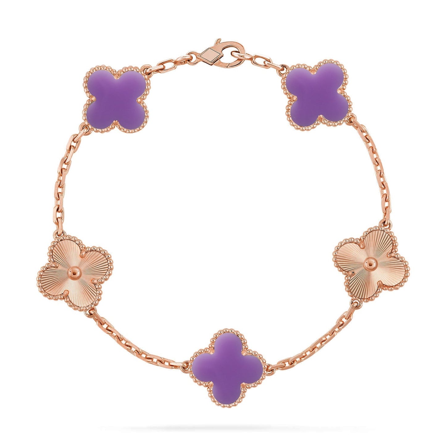 [Am jewelry]CLOVER 5 MOTIF LIGHT PURPLE BRACELET COLLECTION