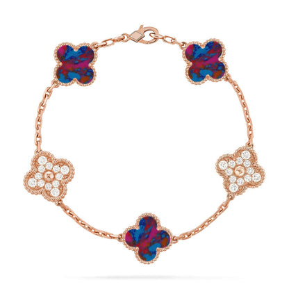 [Am jewelry]CLOVER 5 MOTIF COLOR GEMSTONES BRACELET COLLECTION
