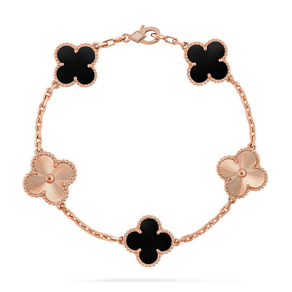 [Am jewelry] CLOVER 5 MOTIF ONYXS BRACELET COLLECTION