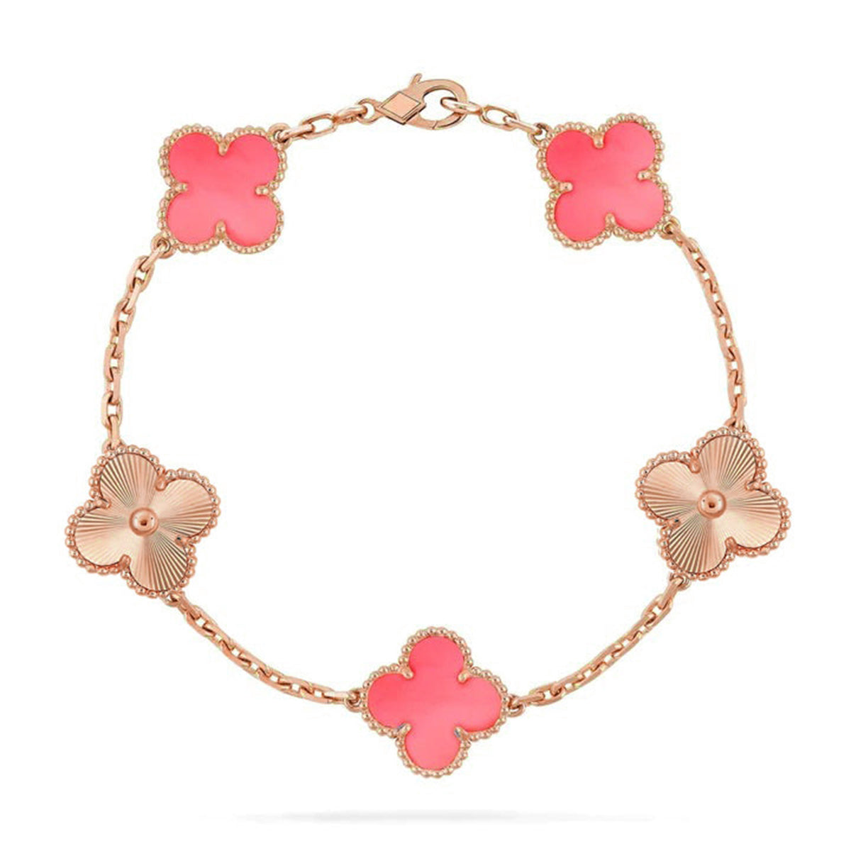 [Am jewelry] CLOVER 5 MOTIFS  PINK MOP BRACELET COLLECTION