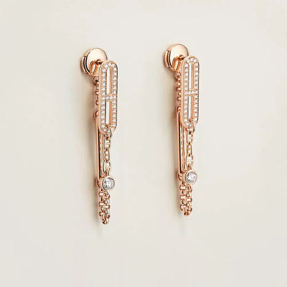 [Am jewelry]CHAINE CHAOS DIAMOND DROP EARRINGS