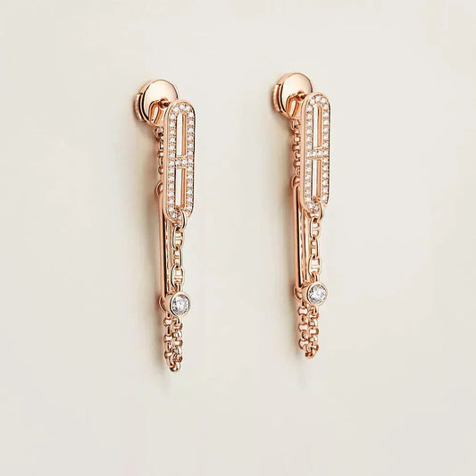 [Am jewelry]CHAINE CHAOS DIAMOND DROP EARRINGS