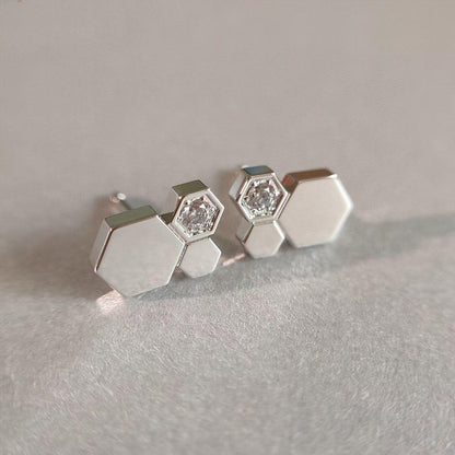 [Am jewelry]BEE LOVE SILVER DIAMOND EARRINGS