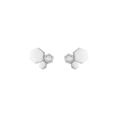 [Am jewelry]BEE LOVE SILVER DIAMOND EARRINGS