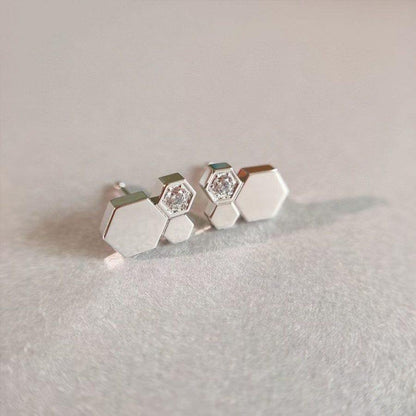 [Am jewelry]BEE LOVE SILVER DIAMOND EARRINGS