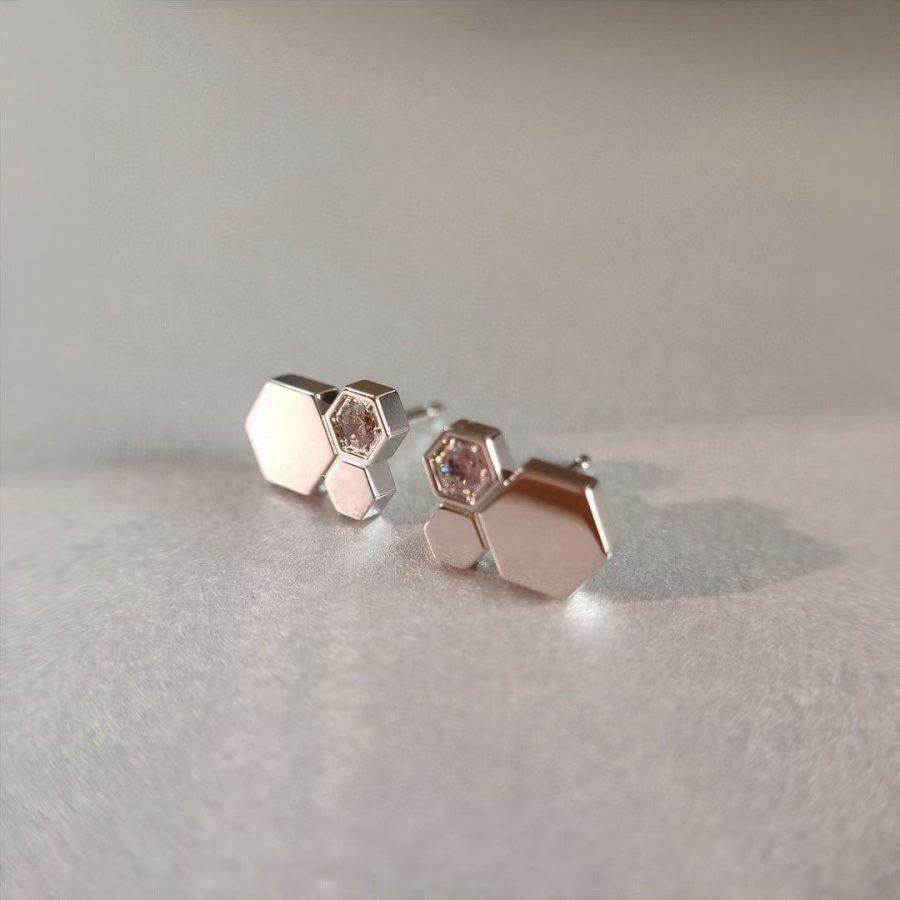 [Am jewelry]BEE LOVE SILVER DIAMOND EARRINGS