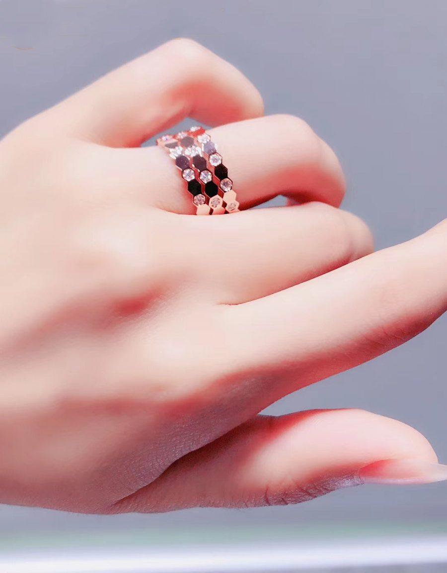 [Am jewelry]BEE LOVE RING PINK GOLD DIAMOND