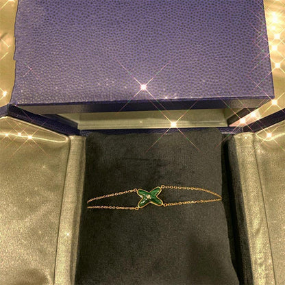 [Am jewelry]JEUX BRACELET MALACHITE PINK GOLD 1 DIAMOND