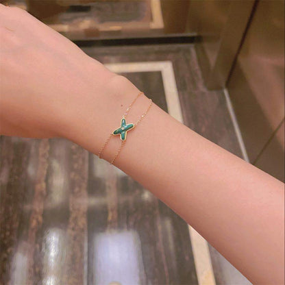 [Am jewelry]JEUX BRACELET MALACHITE PINK GOLD 1 DIAMOND