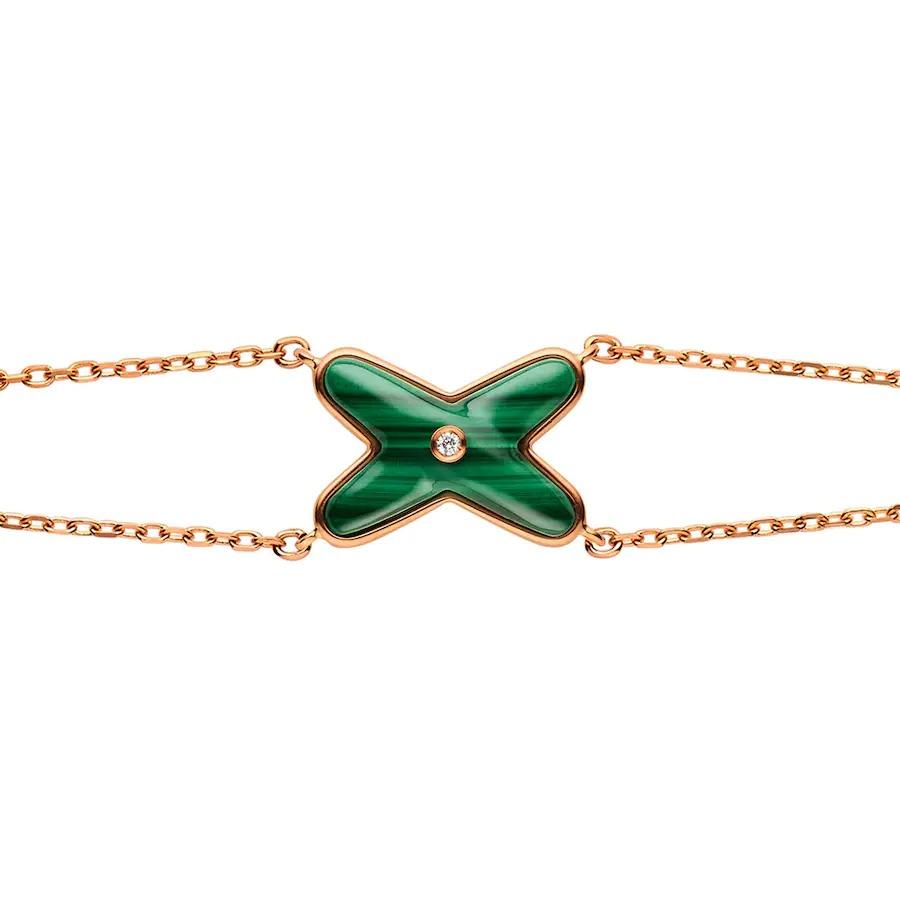 [Am jewelry]JEUX BRACELET MALACHITE PINK GOLD 1 DIAMOND