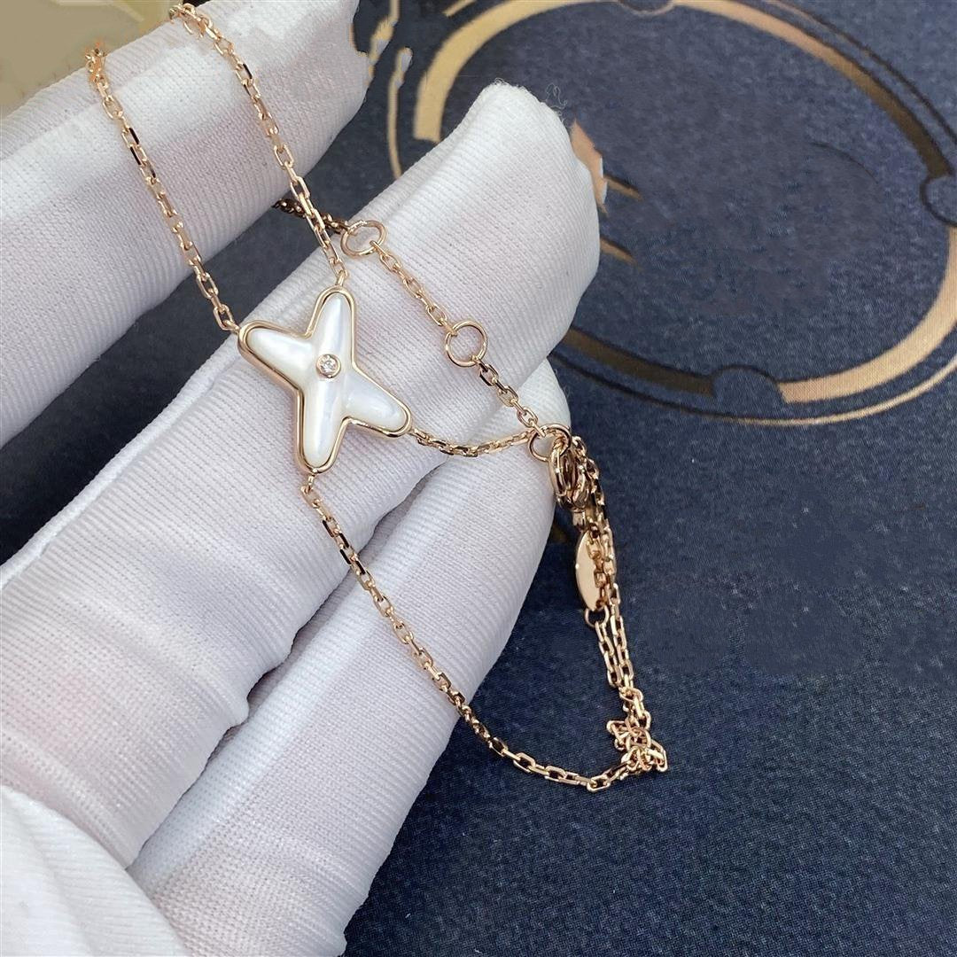 [Am jewelry]JEUX BRACELET WHITE MOP PINK GOLD 1 DIAMOND