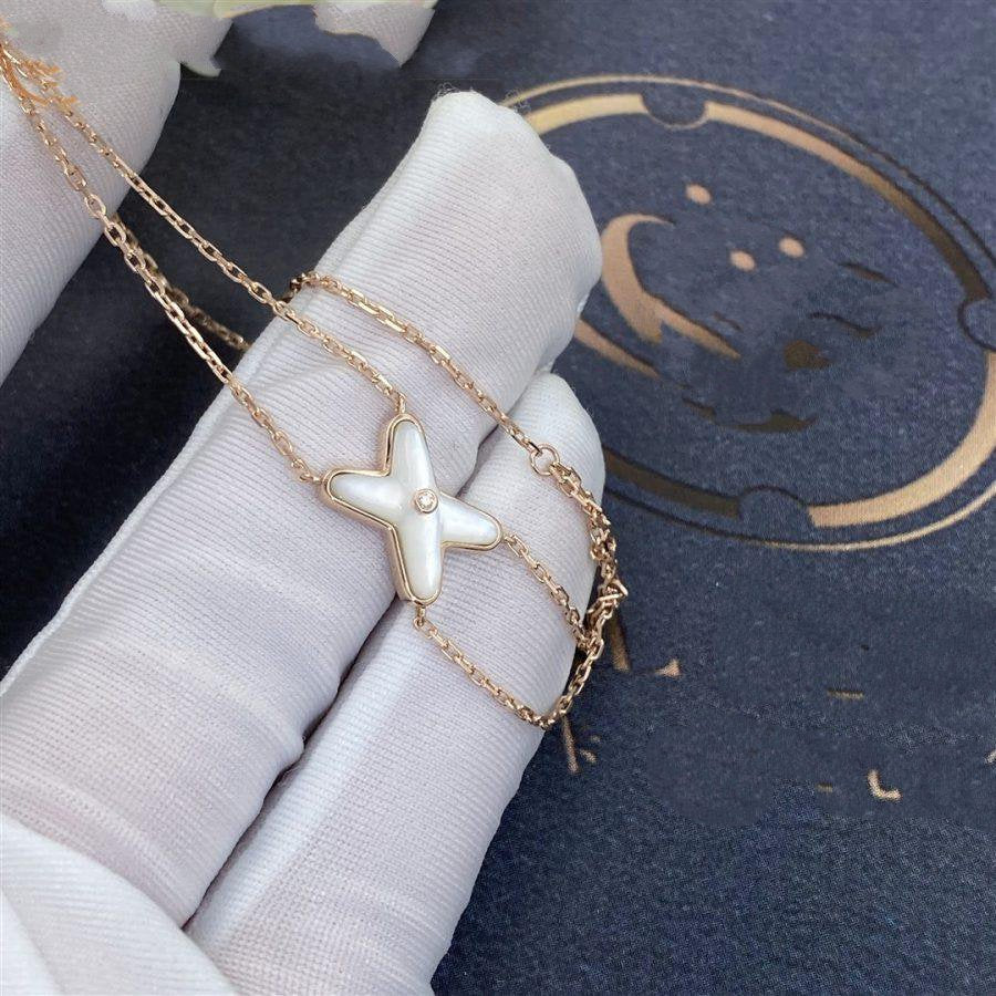 [Am jewelry]JEUX BRACELET WHITE MOP PINK GOLD 1 DIAMOND