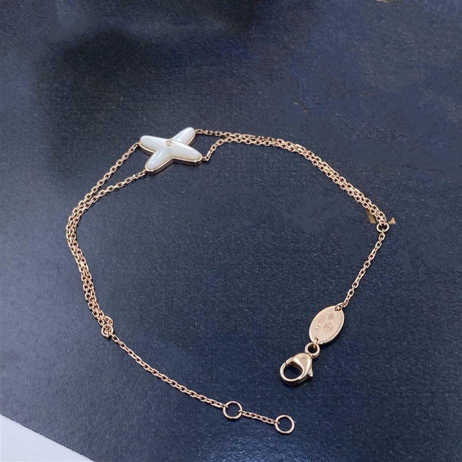 [Am jewelry]JEUX BRACELET WHITE MOP PINK GOLD 1 DIAMOND