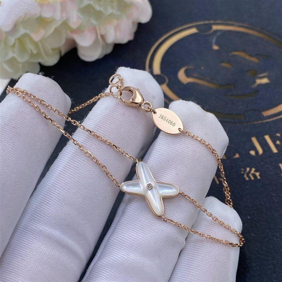 [Am jewelry]JEUX BRACELET WHITE MOP PINK GOLD 1 DIAMOND