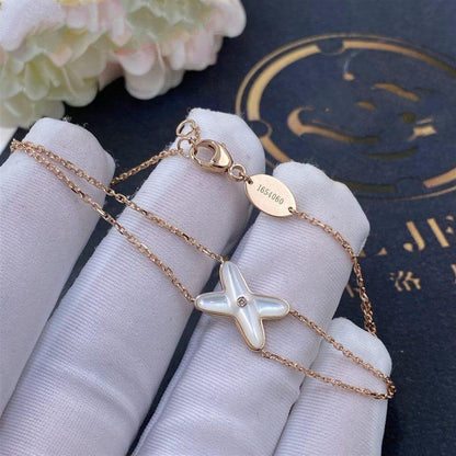[Am jewelry]JEUX BRACELET WHITE MOP PINK GOLD 1 DIAMOND