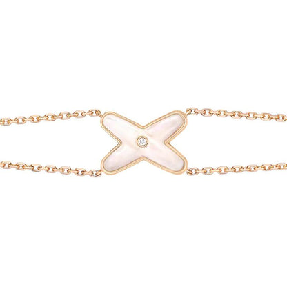 [Am jewelry]JEUX BRACELET WHITE MOP PINK GOLD 1 DIAMOND