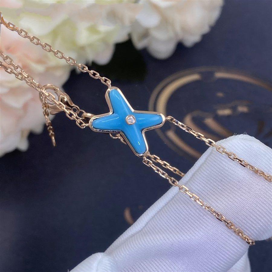 [Am jewelry]JEUX BRACELET TURQUOISE PINK GOLD 1 DIAMOND