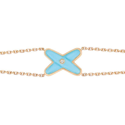 [Am jewelry]JEUX BRACELET TURQUOISE PINK GOLD 1 DIAMOND